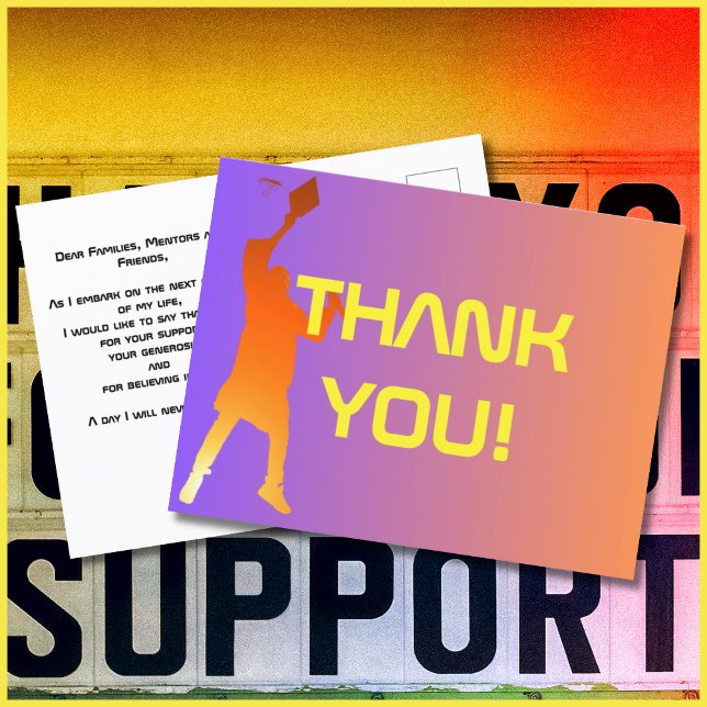 Postal Puesta de sol vibrante graduación moderna de tecno (Subido por el creador)