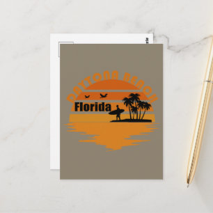 Postal Puesta de sol vintage Daytona Beach Florida