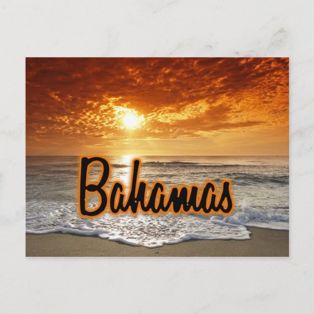Postal Puesta del sol de Bahamas (Anverso)