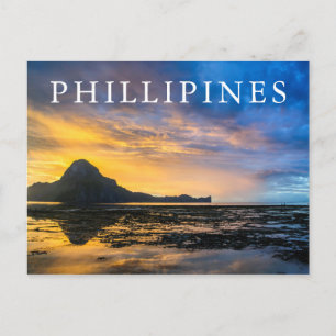 Postal Puesta Del Sol De La Bahía De El Nido