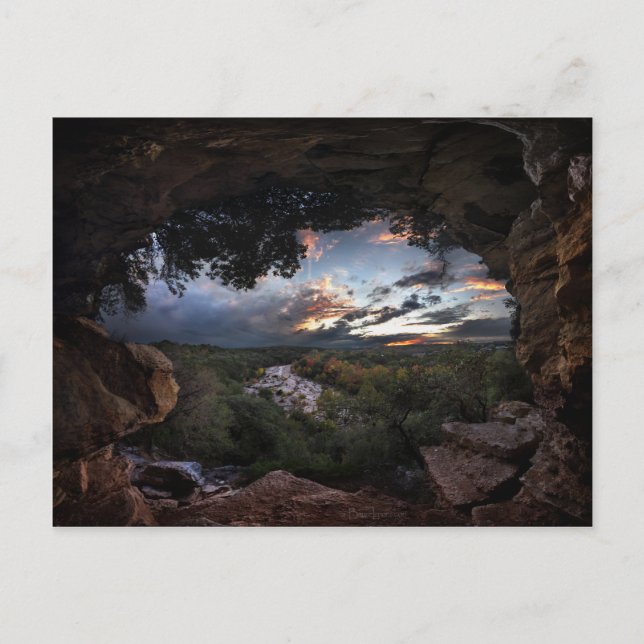 Postal Puesta del sol de la cala de Barton - Austin, (Anverso)