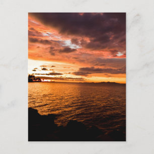 Postal Puesta del sol de la isla de Denaru, Fiji