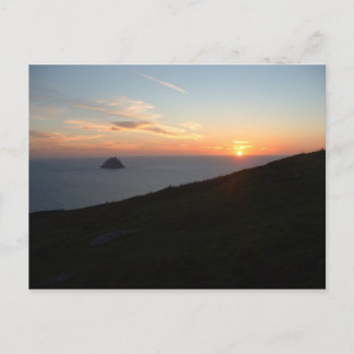 Postal Puesta del sol de las islas de Blasket