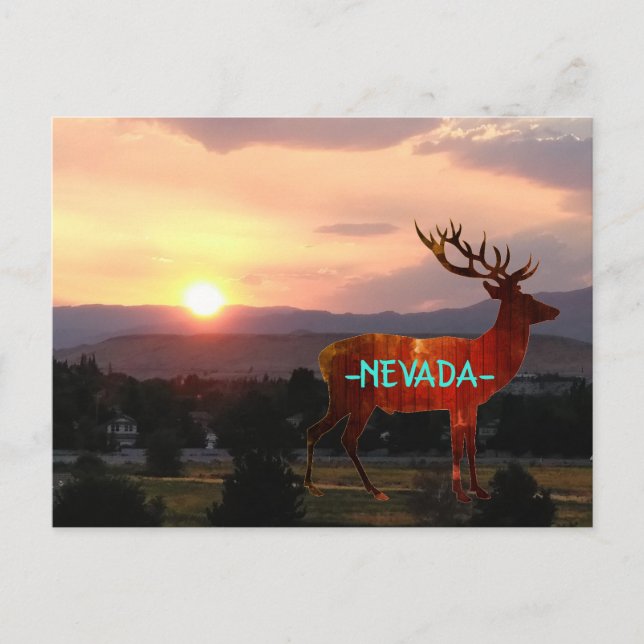 Postal Puesta del sol de Nevada (Anverso)