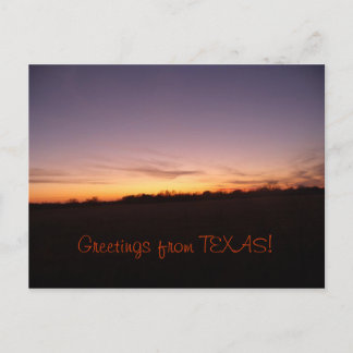 Postal Puesta del sol de Tejas