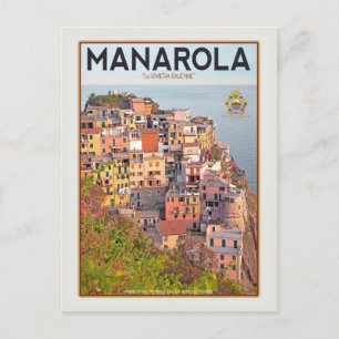 Postal Puesta del sol del viñedo de Manarola (blanca)