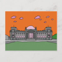 Puesta del sol en el edificio de Reichstag en