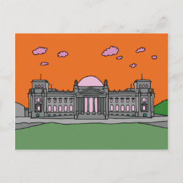 Postal Puesta del sol en el edificio de Reichstag en