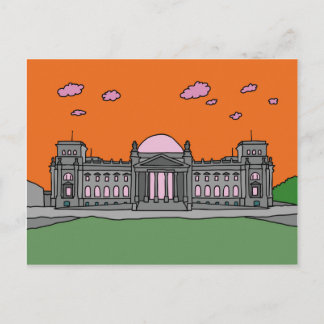 Postal Puesta del sol en el edificio de Reichstag en
