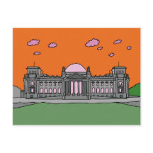 Puesta del sol en el edificio de Reichstag en