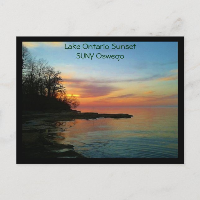 Postal Puesta del sol en el lago Ontario (Anverso)