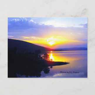 Postal Puesta del sol en el lago Sardis