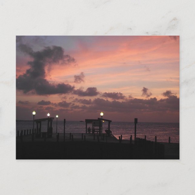Postal Puesta del sol en la bahía de Copano (Anverso)