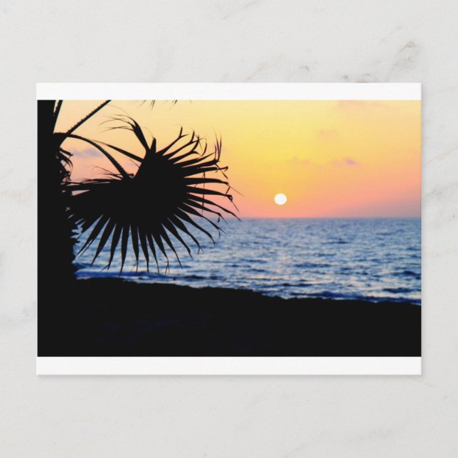 POSTAL PUESTA DEL SOL HERMOSA DE LA PLAYA (Anverso)