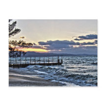 Puesta del sol hermosa en Montego Bay, Jamaica