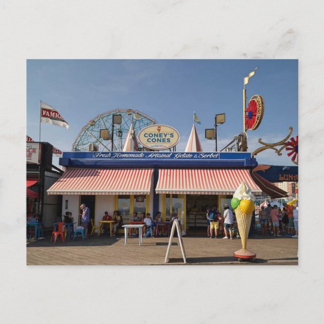 Postal Puesto de comida en Coney Island (Anverso)