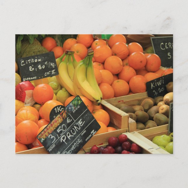 Postal Puesto de frutas en el mercado de la provincia (Anverso)