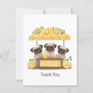 Postal Puesto de Limonada de Perros Pug Gracias