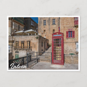 Postal Puesto de teléfono rojo en La Valeta Malta