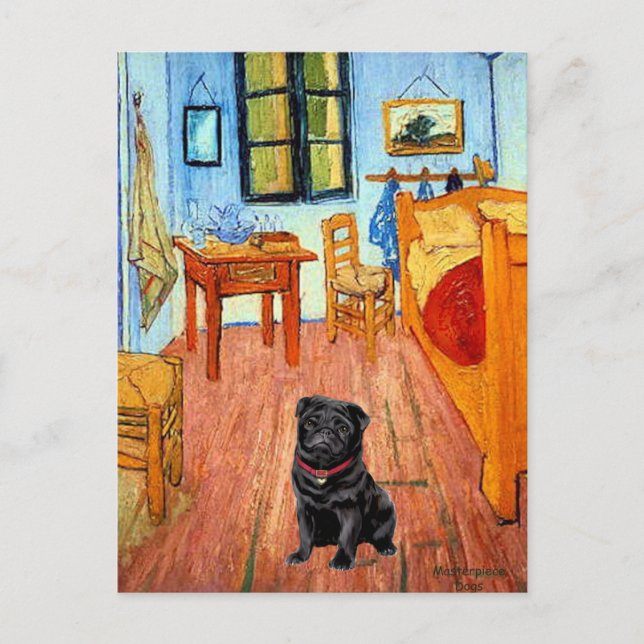 Postal Pug 17 (negro) - La habitación (Anverso)