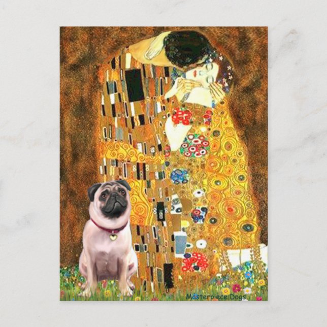 Postal Pug 1 - El Beso (Anverso)