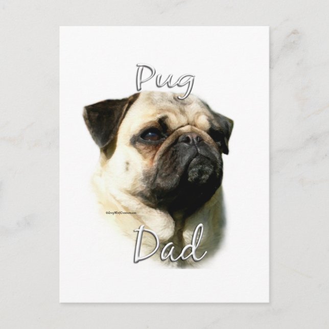 Postal Pug (apuesto) Papá 2 (Anverso)