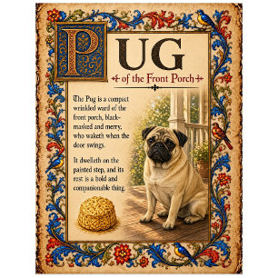 Postal Pug, Arte de Bestiario Medieval