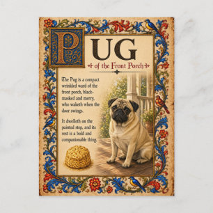 Postal Pug, Arte de Bestiario Medieval
