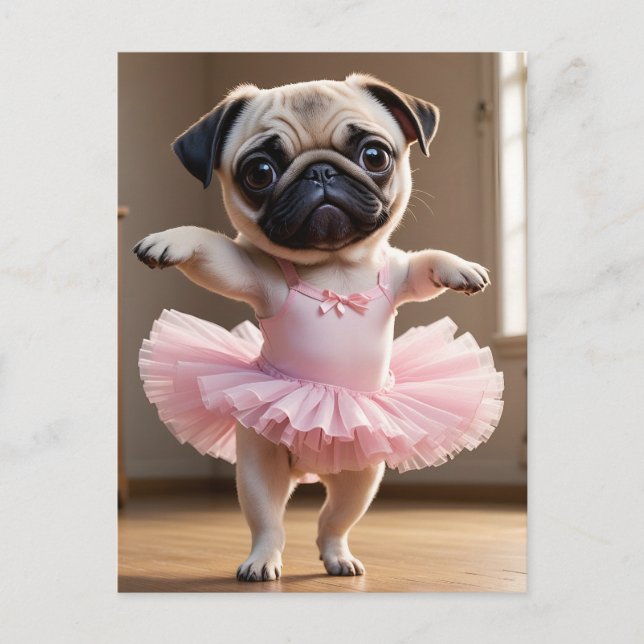 Postal Pug Ballerina (Anverso)
