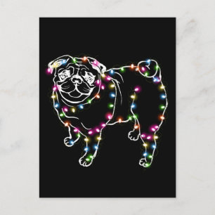 Postal Pug Con Luces De Navidad Regalos De Navidad Para P
