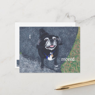 Postal Pug Dog New Address Postcards