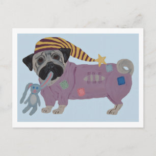 Postal Pug en pijama