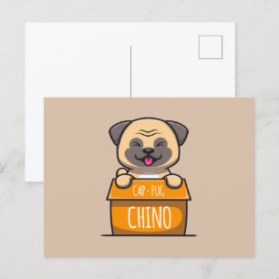 Postal Pug en una copa - Cap-Pug-Chino