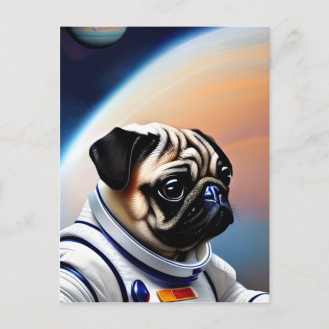 Postal Pug espacial (Anverso)
