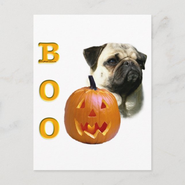 Postal Pug (flauta) Boo (Anverso)