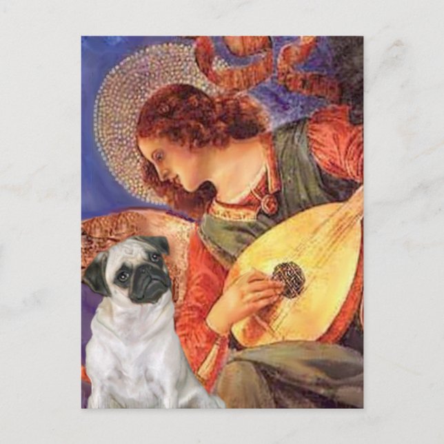 Postal Pug H (barquillo) - Ángel de la mandolina (Anverso)