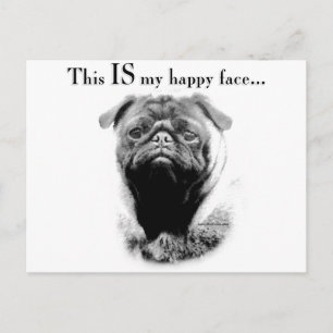 Postal Pug Happy Face