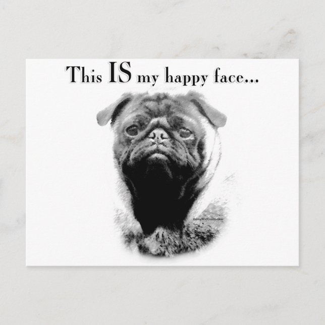 Postal Pug Happy Face (Anverso)