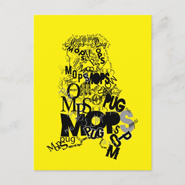 Postal Pug hecho de tipo (Anverso)