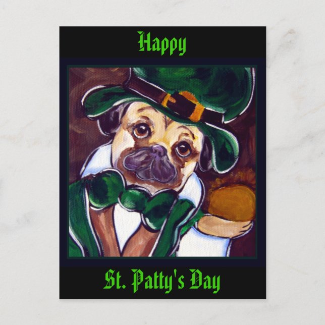 Postal Pug Irlandés (Anverso)