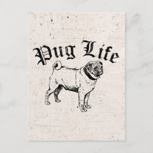 Postal Pug Life Funny Dog Gangster