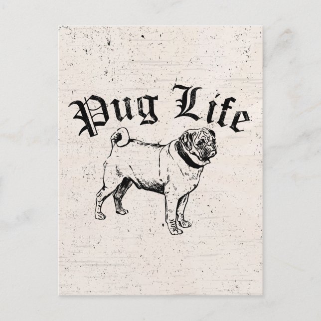 Postal Pug Life Funny Dog Gangster (Anverso)