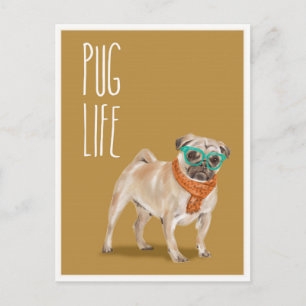 Postal Pug Life Funny Dog Word Pun