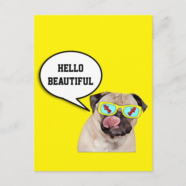 Postal Pug loving fire hydrant  poster (Anverso)
