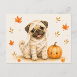 Postal Pug Momia Halloween