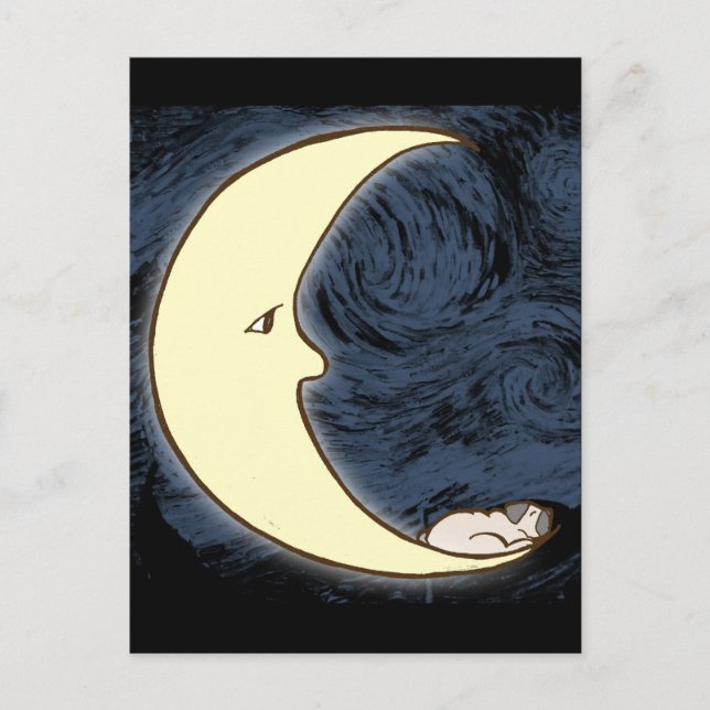 Postal Pug on the Moon (Anverso)