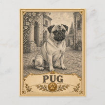Pug, Perro Patrimonio Vintage