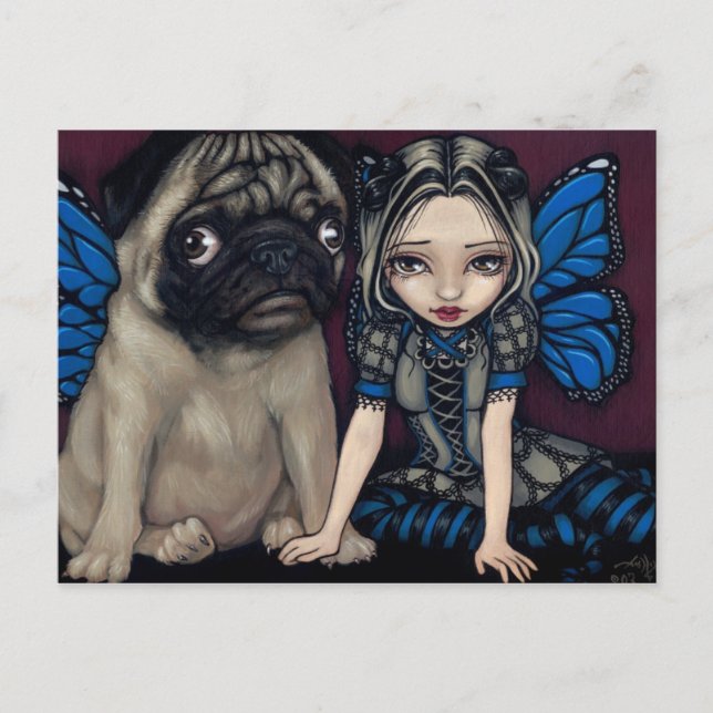 Postal "Pug Pixie" (Anverso)