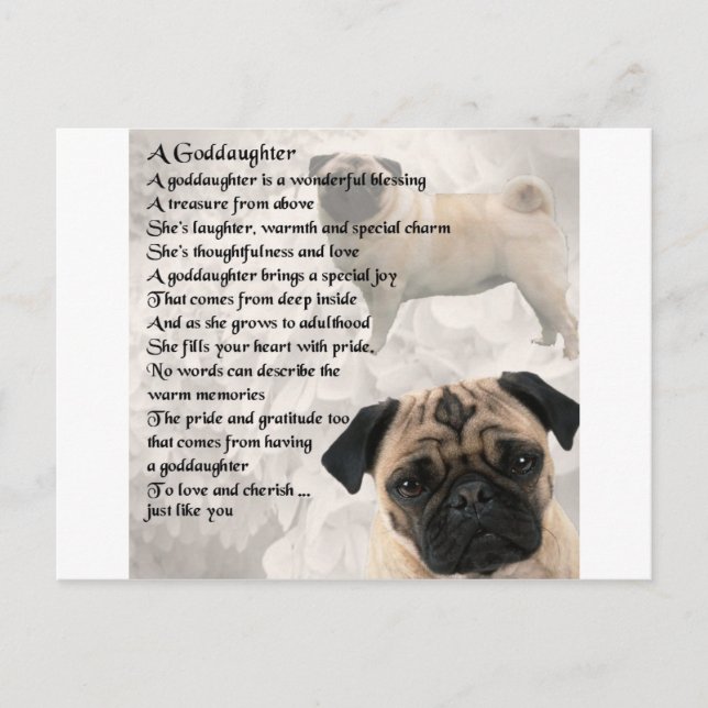 Postal Pug - Poema de la diosa (Anverso)