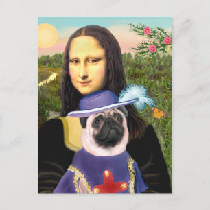 Postal Pug (Señor) - Mona Lisa